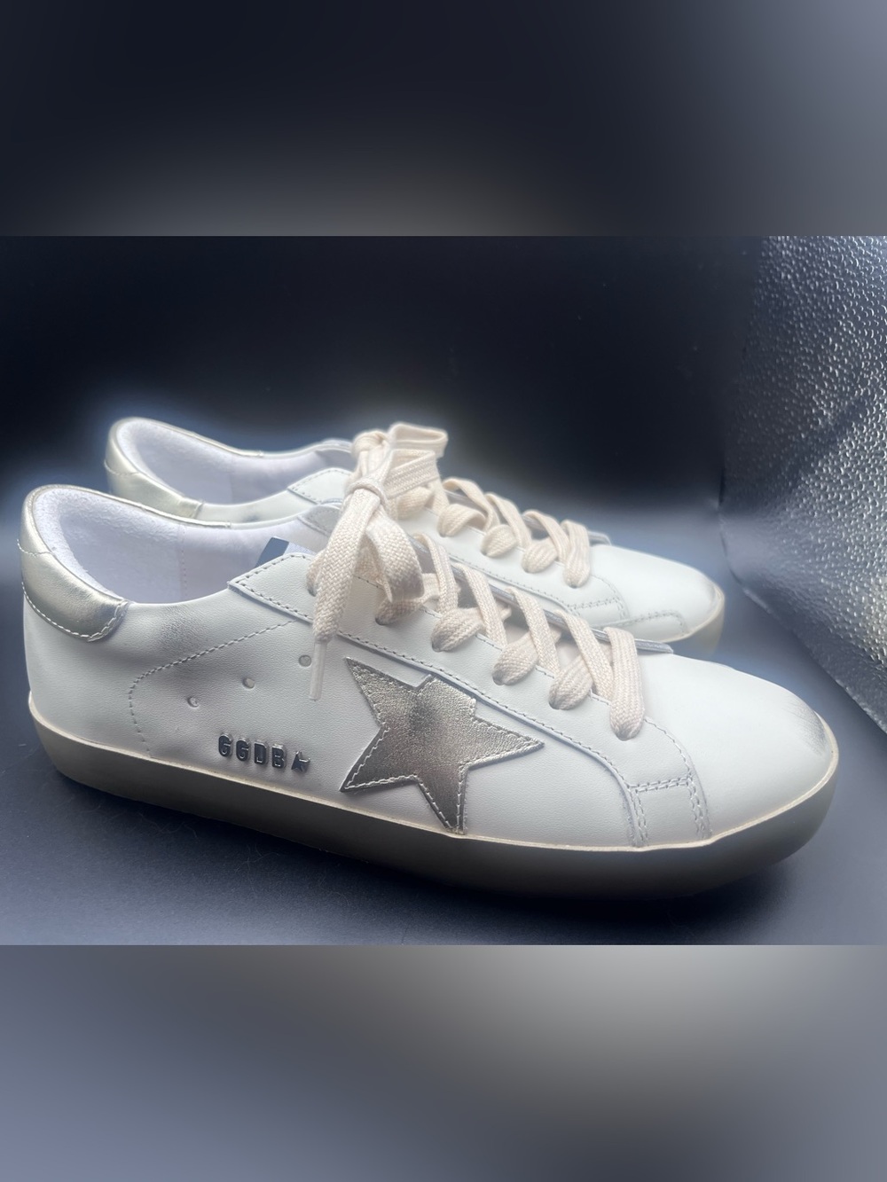 Golden Goose Inspired Style White Leather Star Lace-Up Sneaker